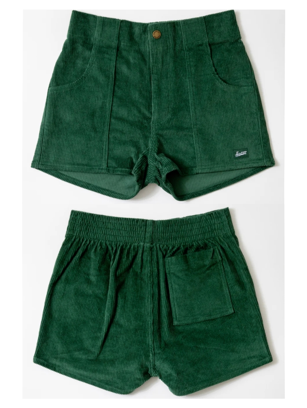 The Hammies Short Corduroy Retro High Waist Forest Green Size 30 NWT